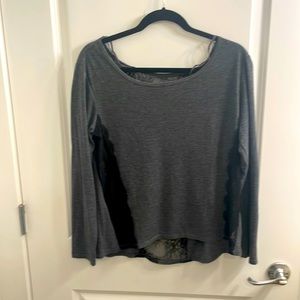 Grey black lace American eagle top